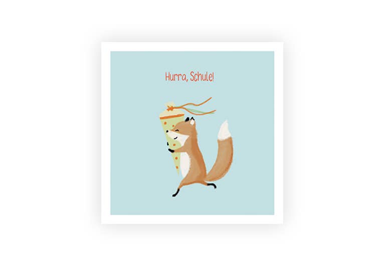 Schulanfang Fuchs | Postkarte