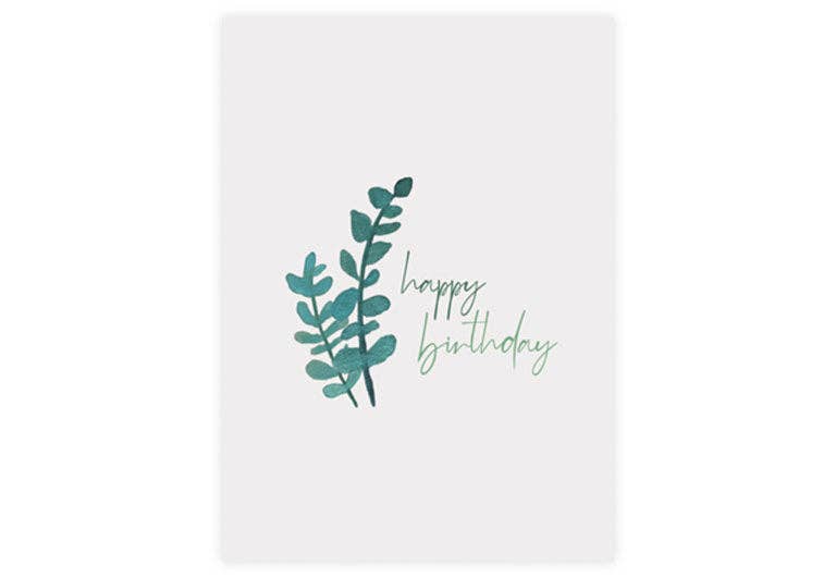 Postkarte Eukalyptus | Geburtstag | Pappkarte