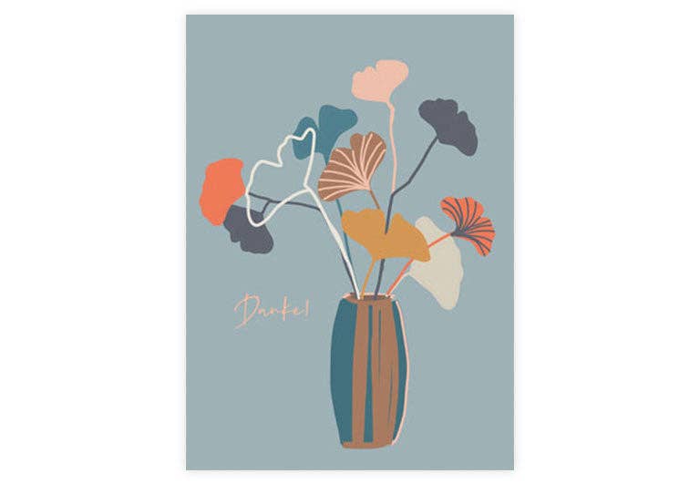 Postkarte Ginkgo | Danke | Pappkarte