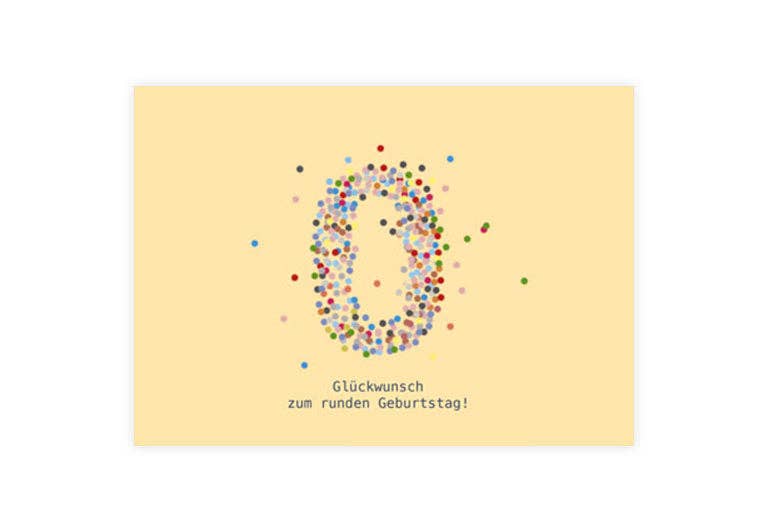 Postkarte runder Geburtstag | Pappkarte