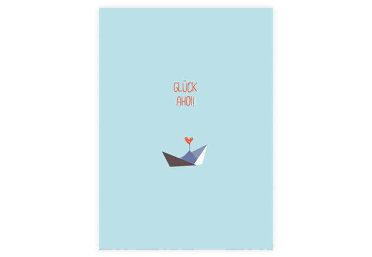 Postkarte Glück Ahoi | Glück | Pappkarte