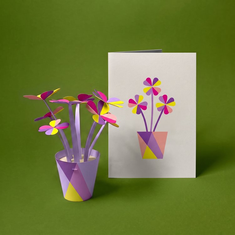 Glücksklee | Postkarte | Faltpostkarte | Weihnachten
