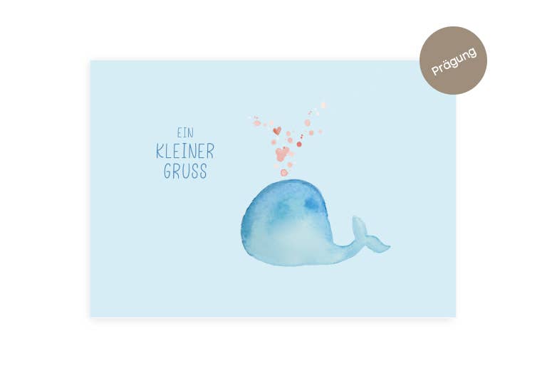 Wal Kleiner Gruß | Klappkarte | Gruß