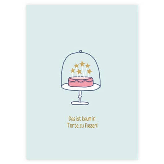 Postkarte kaum in Torte zu fassen | Geburtstag | Pappkarte