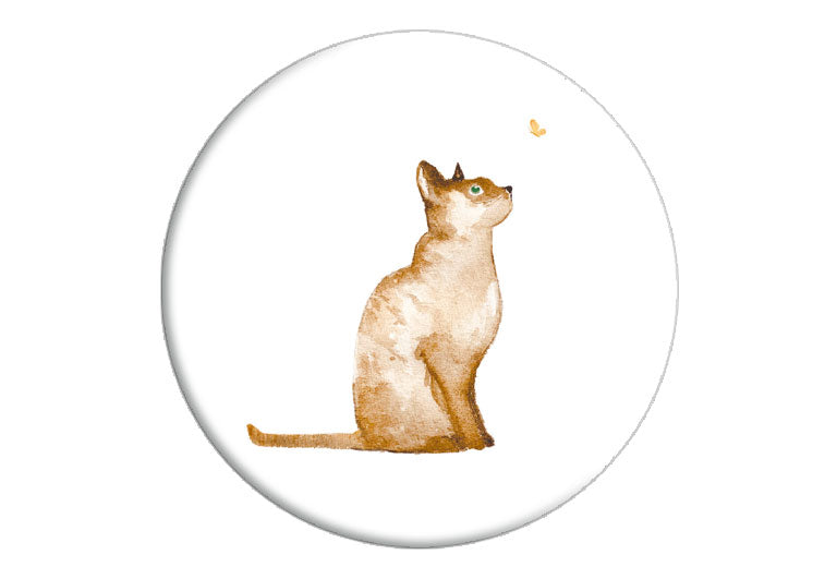 Katze Schmetterling | Magnet rund