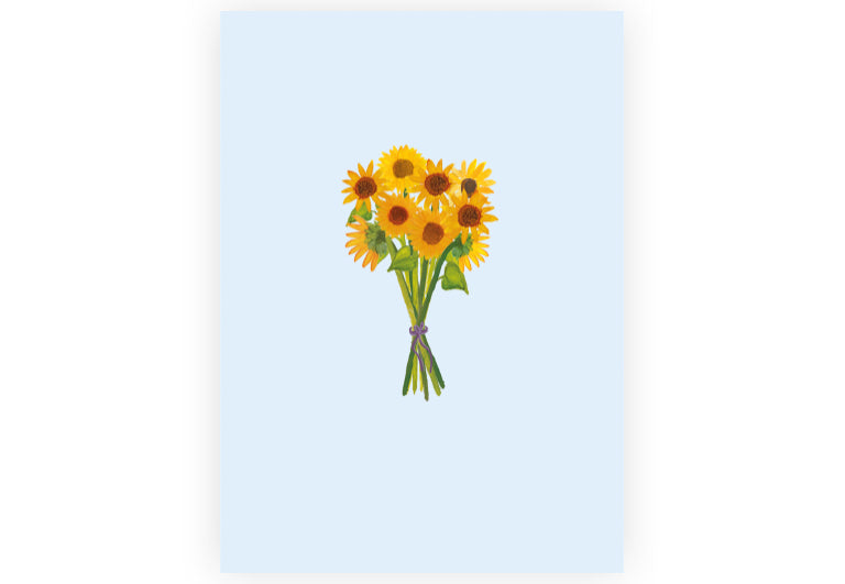 Postkarte Sonnenblumen | Motivation | Geburtstag | Pappkarte