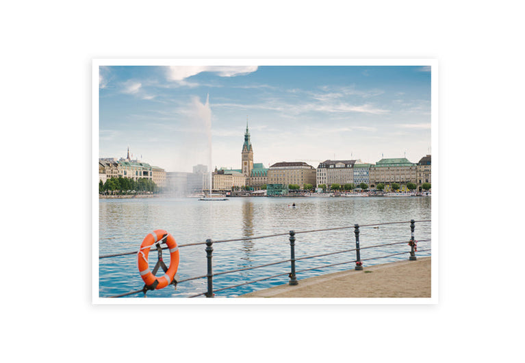 Hamburg Binnenalster Rathaus | Postkarte