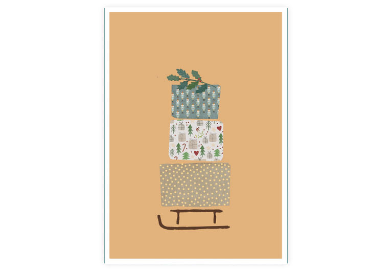 Schlitten | Postkarte | Weihnachten