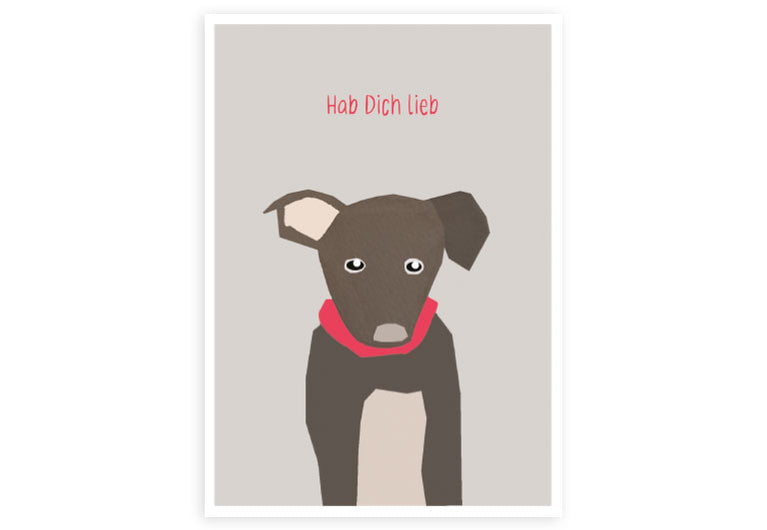 Hund liebhaben | Postkarte