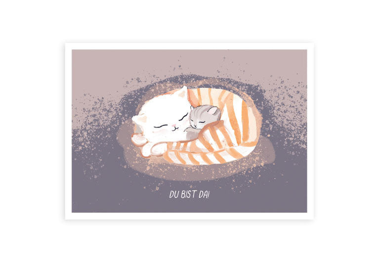 Geburt Katze | Postkarte