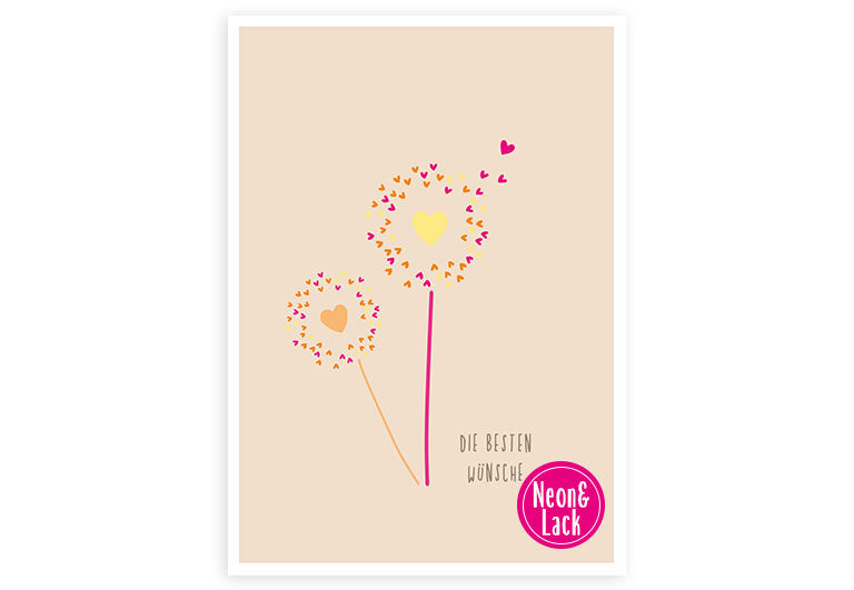 Blume | Neon Postkarte