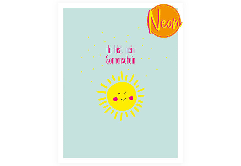 Sonnenschein | AuriCard | Neon Postkarte