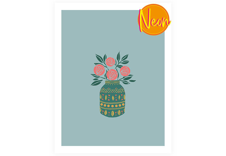 Weihnachtsblumen | AuriCard | Neon Postkarte | Weihnachten