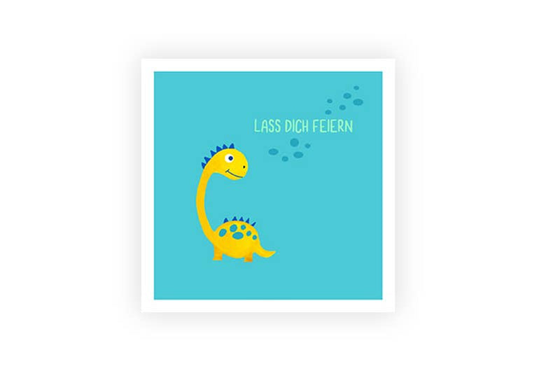 Dino Feiern | Postkarte | Geburtstag