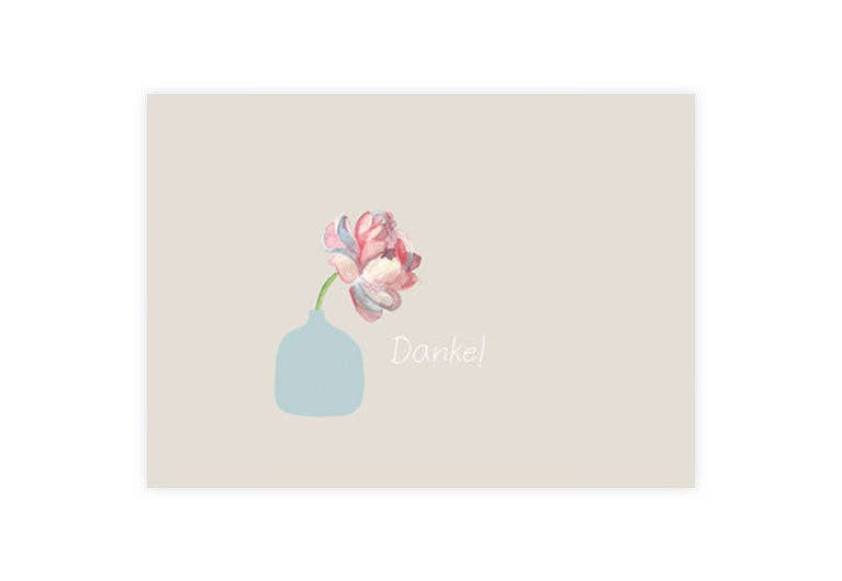 Postkarte Blumenvase Danke | Gruß | Danke | Pappkarte