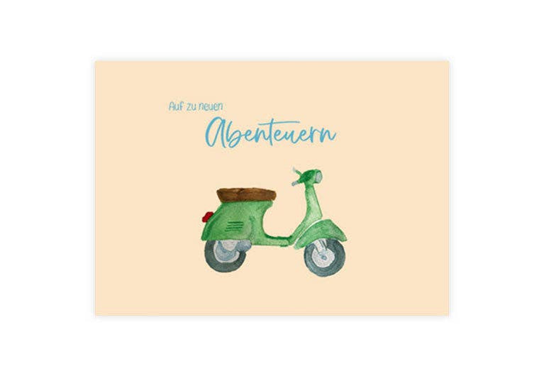 Postkarte Neue Abenteuer | Motivation | Reise | Pappkarte