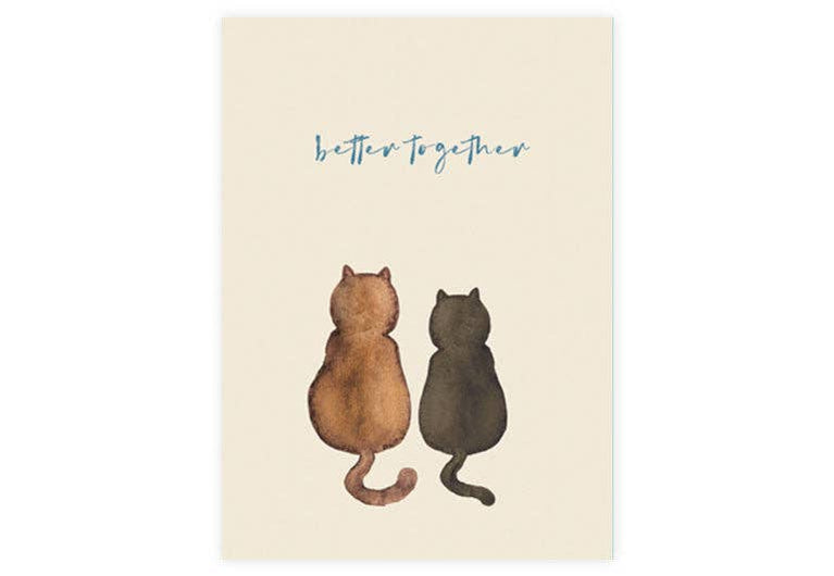 Postkarte better together | Liebe und Freundschaft | Pappkarte