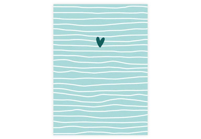 Postkarte Herz + Wasser | Geburtstag | Freundschaft | Liebe | Pappkarte