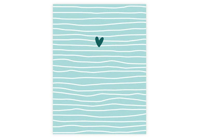 Postkarte Herz + Wasser | Geburtstag | Freundschaft | Liebe | Pappkarte