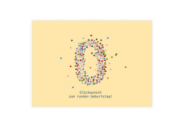 Postkarte runder Geburtstag | Pappkarte