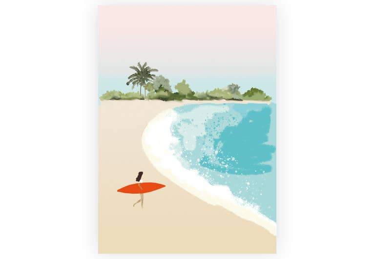 Postkarte The Beach | Gruß | Pappkarte