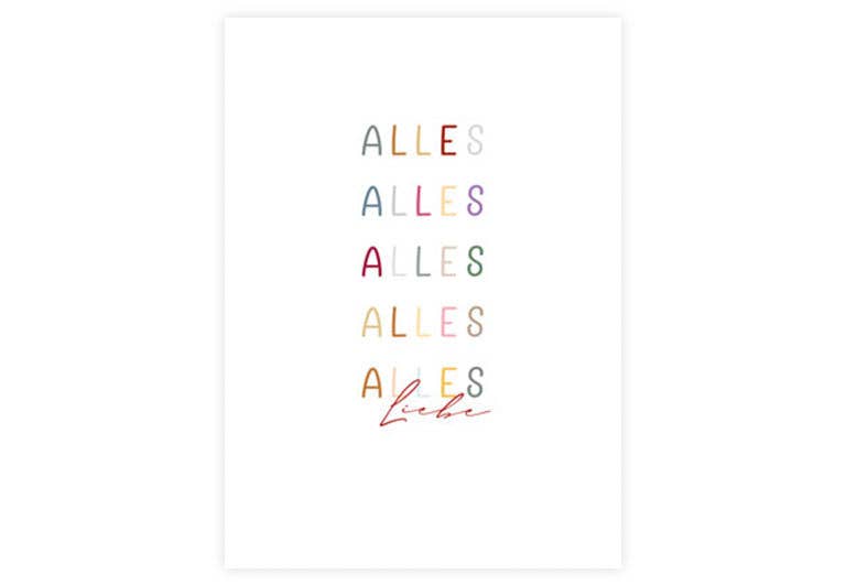 Postkarte Alles Liebe | Gruß | Pappkarte