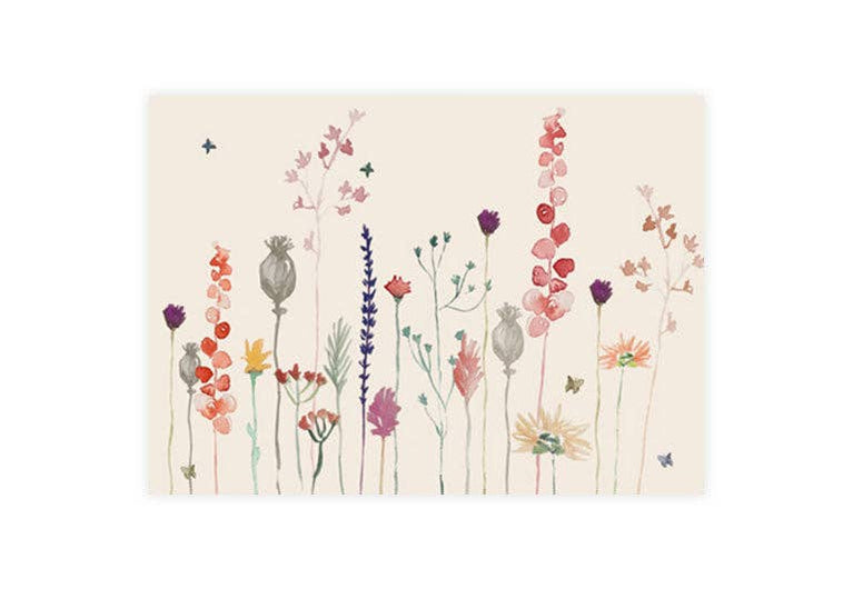 Postkarte Blumenwiese | Gruß | Geburtstag | Danke | Pappkarte