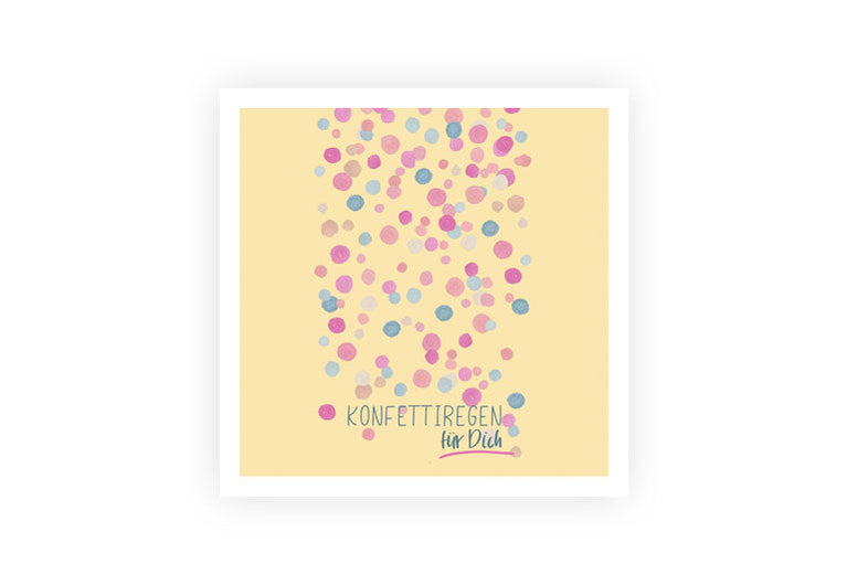 Konfettiregen Pastell | Postkarte | Geburtstag