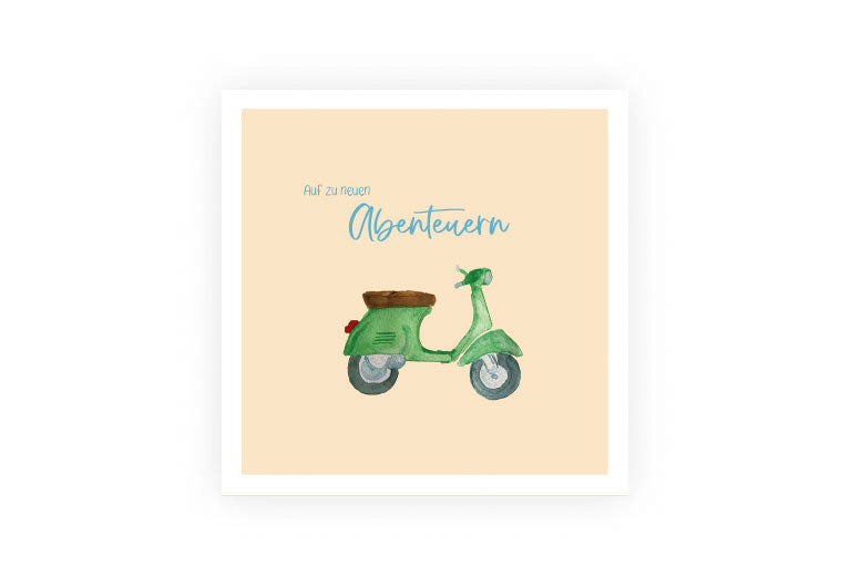 Roller | Postkarte | Gruß | Motivation