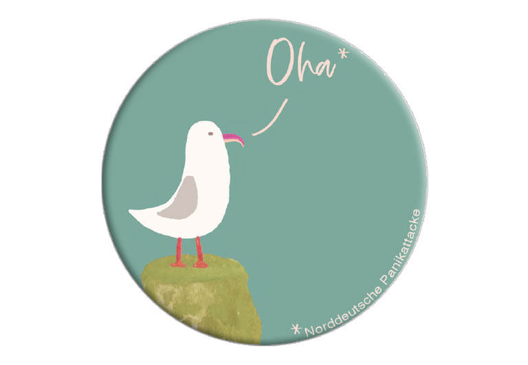 Oha Möwe | Fotomagnet rund