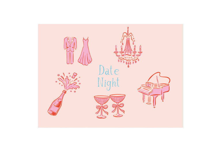 Date Night | Postkarte | Freundschaft | Geburtstag | Pappkarte