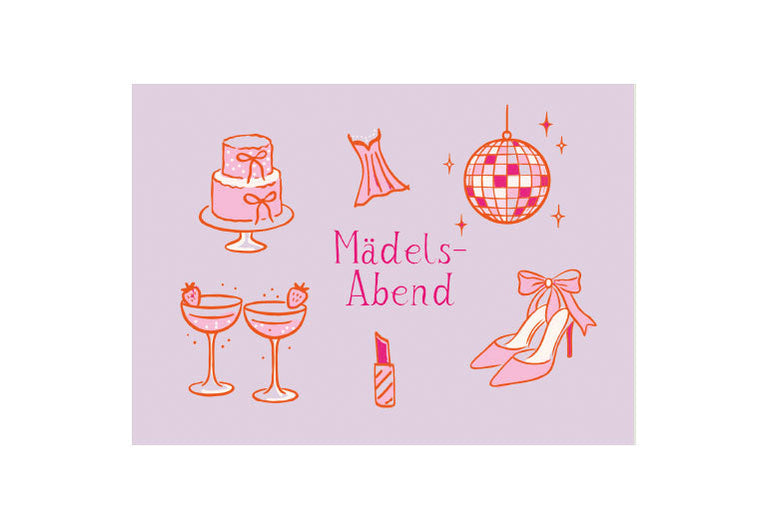 Mädelsabend | Postkarte | Geburtstag | Freundschaft | Pappkarte
