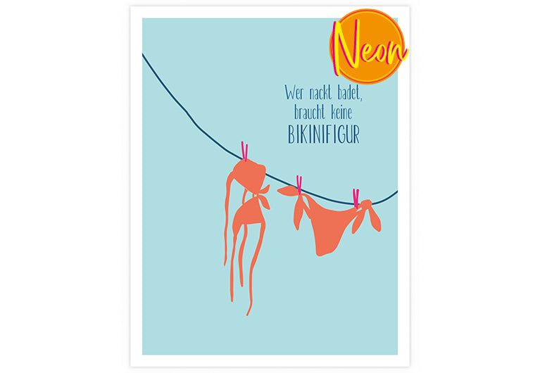 Bikinifigur | AuriCard | Neon Postkarte