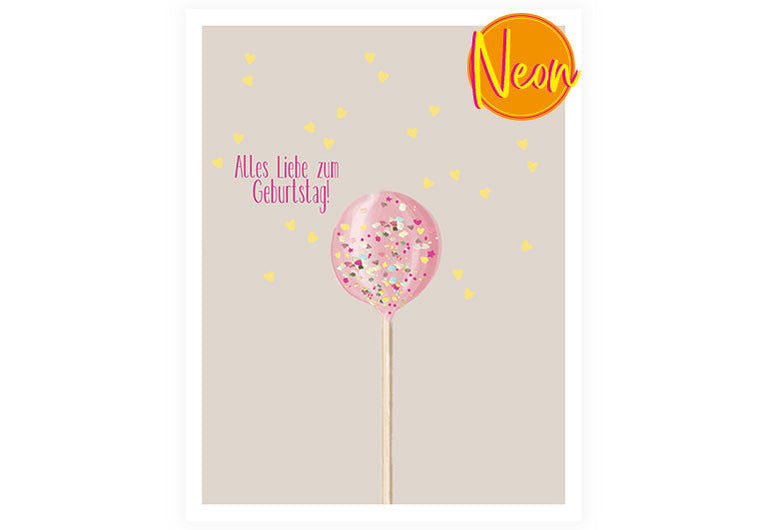 Cakepop | AuriCard | Neon Postkarte