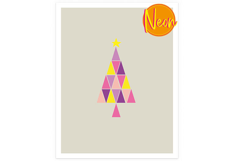X Triangelbaum | AuriCard | Weihnachten | Neon Postkarte