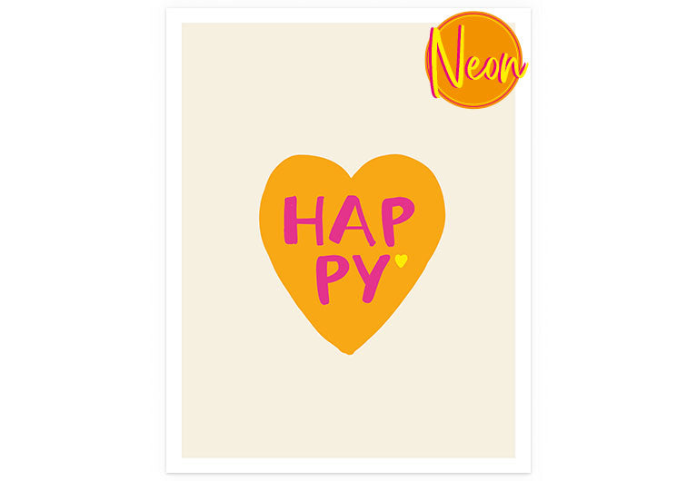 Happy Herz | AuriCard | Neon Postkarte
