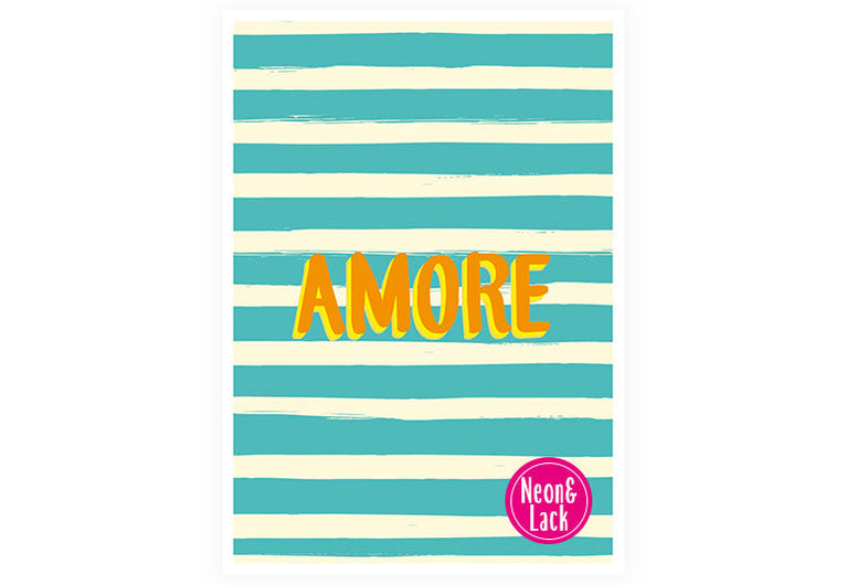 Amore | Neon Postkarte | Liebe