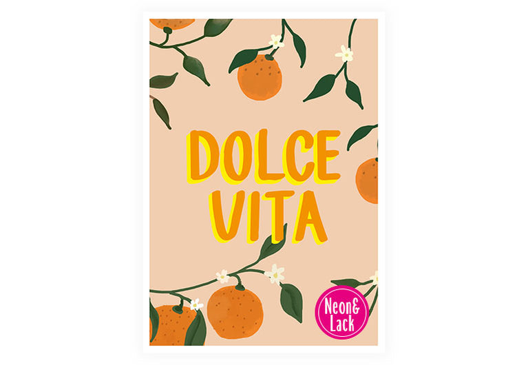Dolce Vita | Neon Postkarte | Gruß