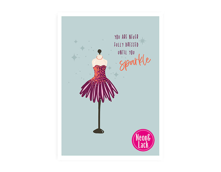 Sparkle | Neon Postkarte | Geburtstag