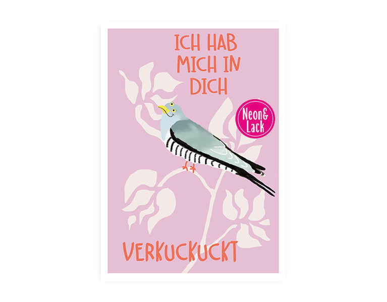 Verkuckuckt | Neon Postkarte | Liebe