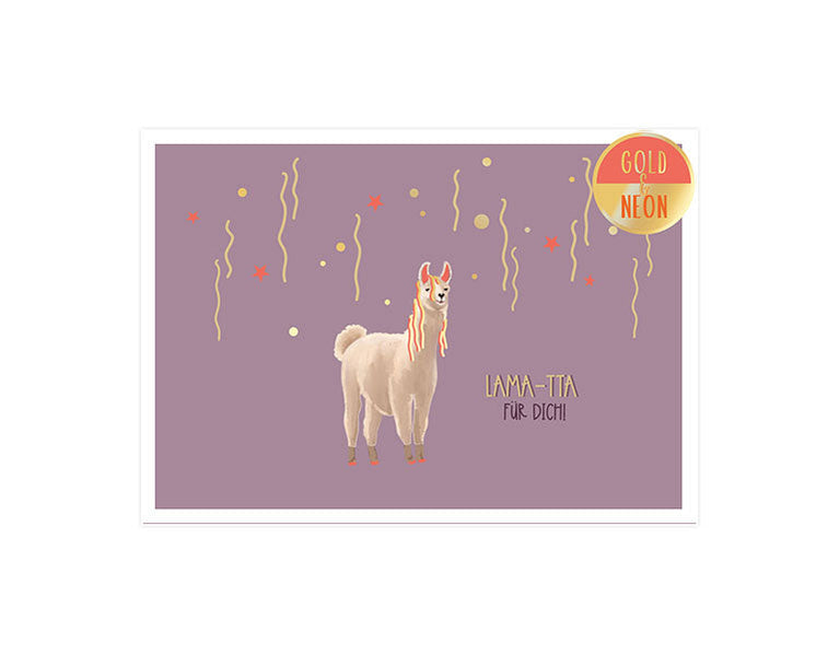 Lama-tta für dich | Neon Postkarte | Weihnachten