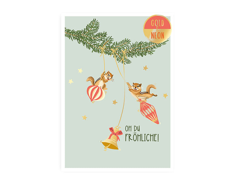 Oh du Fröhliche | Neon Postkarte | Weihnachten